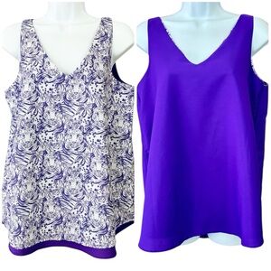 Stewart Simmons V-Neck Print Reversible Tank